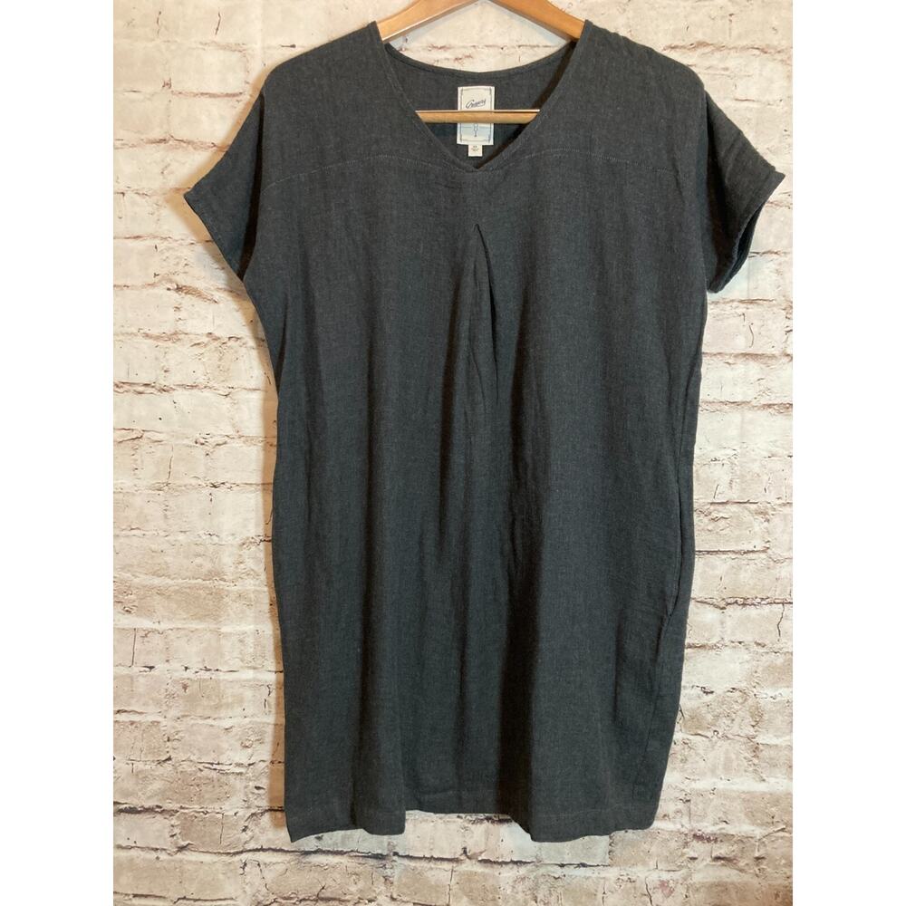Grayers T-Shirt Dress Womens XS Charcoal Grey Short Sleeve Cotton Lightweight